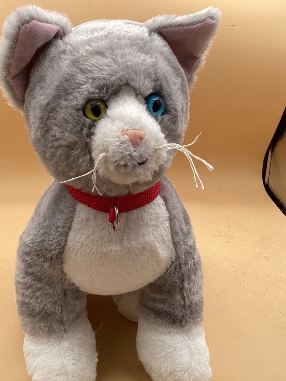 Plush gray and white tabby kitten by Build a Bear. promise pets
